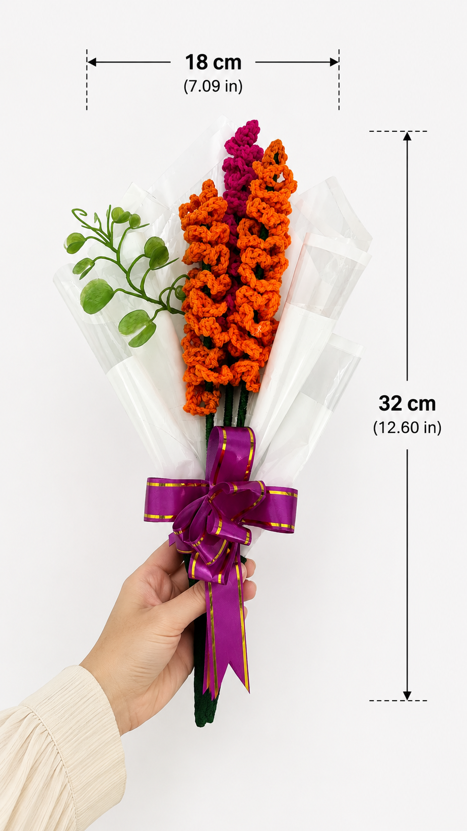 Sunset Harmony – Handcrafted Crochet Lavender Bouquet