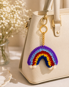Rainbow Delight – Handcrafted Crochet Keychain