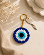 Guardian Gaze – Handcrafted Crochet Evil Eye Keychain