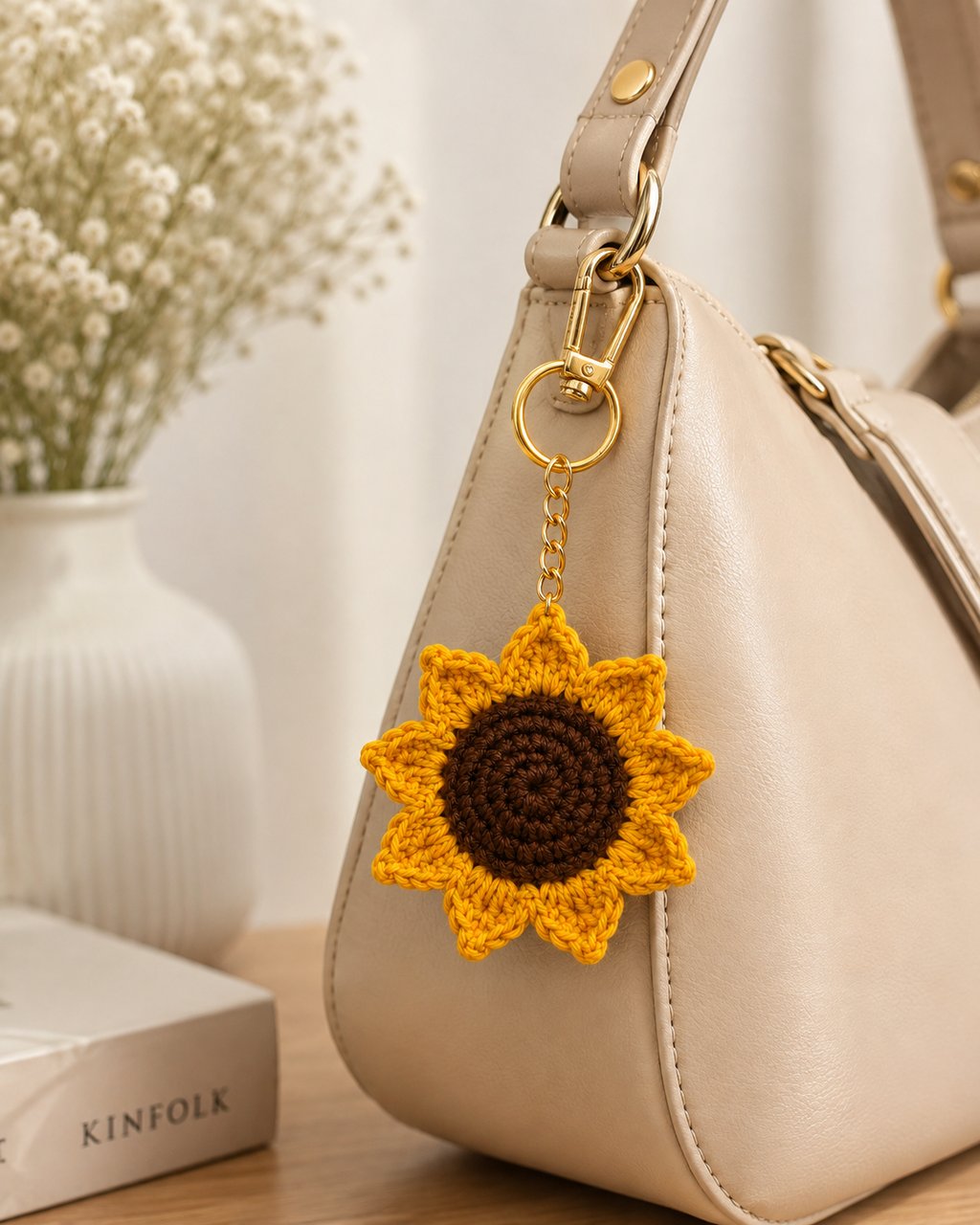 Sunshine Bloom – Handcrafted Crochet Sunflower Keychain