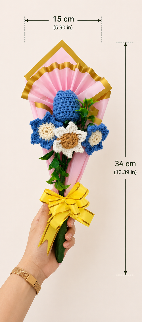 Bluebell Harmony – Handcrafted Crochet Bouquet