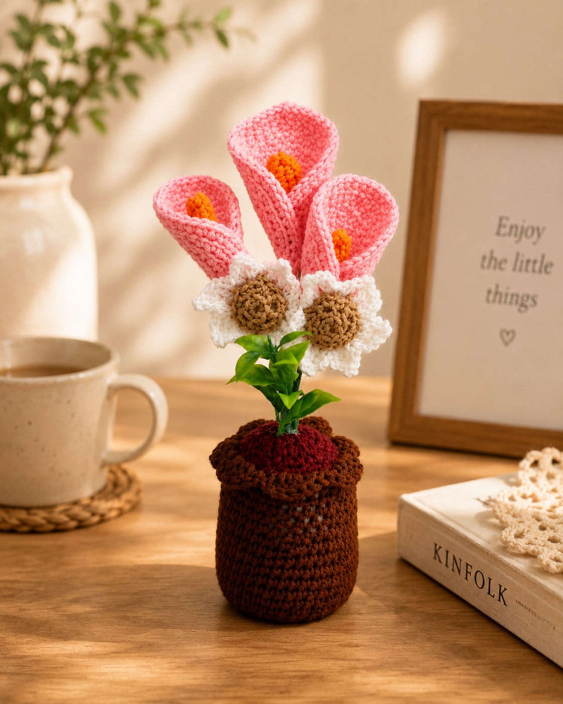 Blossom Harmony – Handcrafted Crochet Flower Pot Keepsake