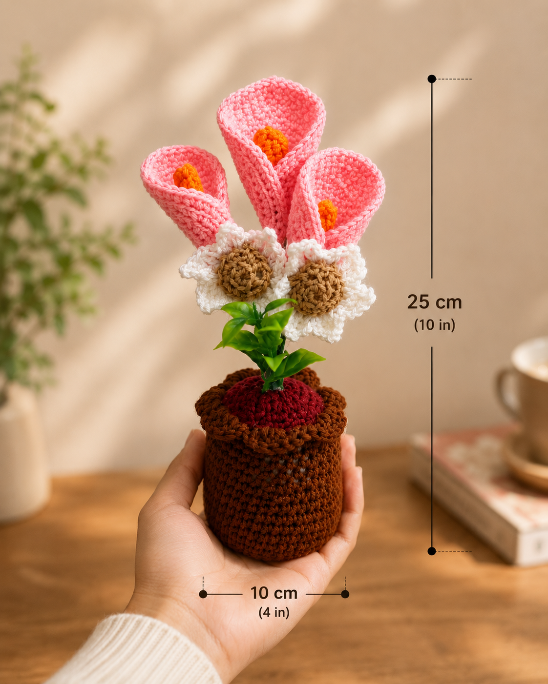 Blossom Harmony – Handcrafted Crochet Flower Pot Keepsake