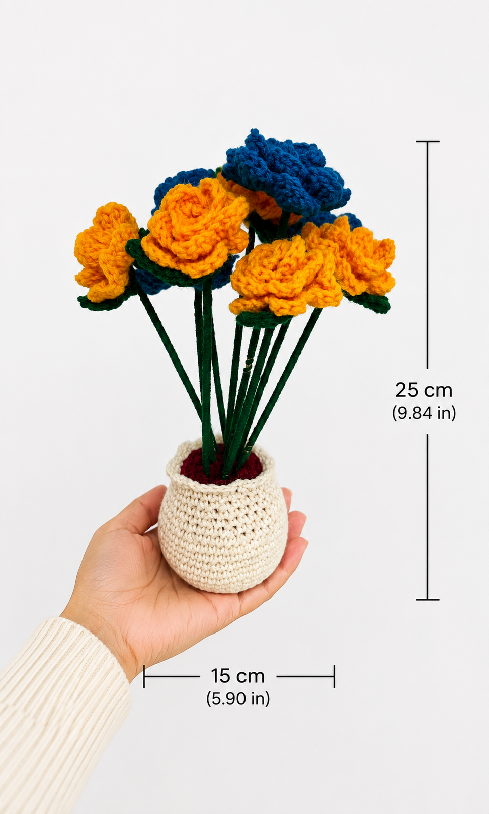 Golden Harmony – Handcrafted Crochet Floral Keepsake