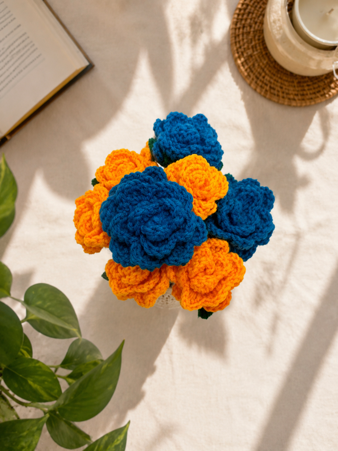Golden Harmony – Handcrafted Crochet Floral Keepsake