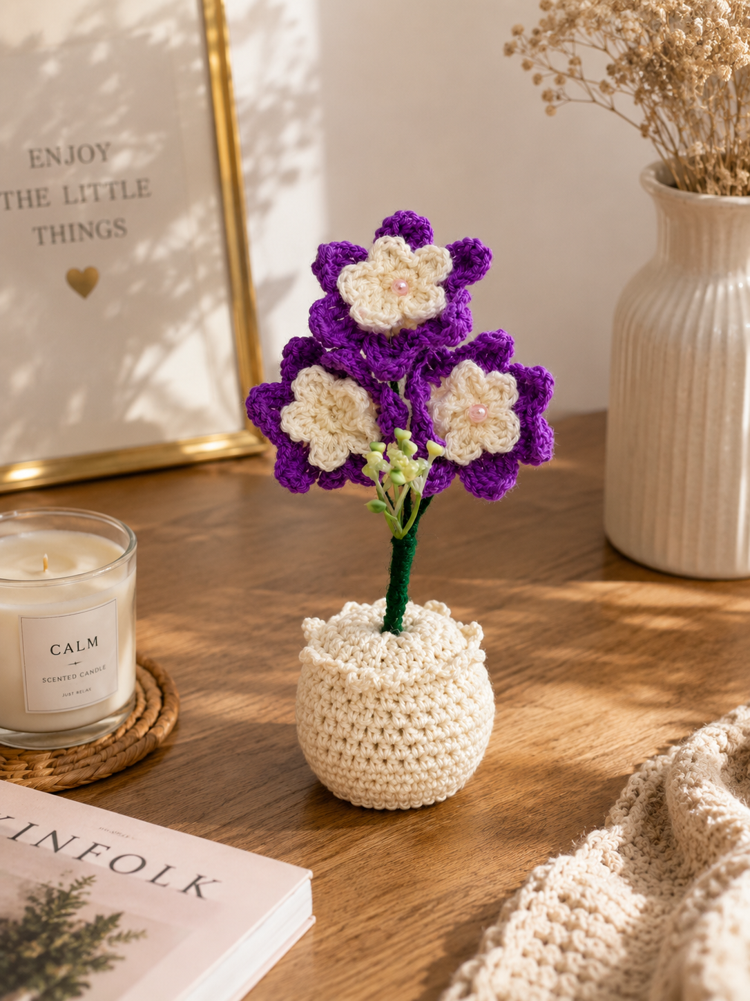 Amethyst Grace – Handcrafted Crochet Floral Keepsake