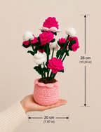 Cherished Blossom – Handcrafted Crochet Rose Bouquet Keepsake