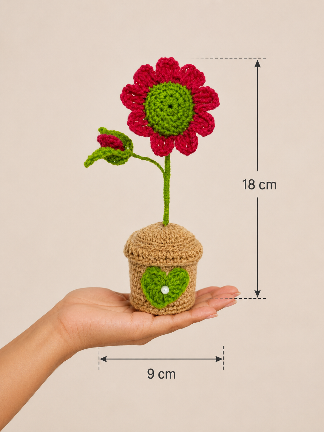 Heart in Bloom – Handcrafted Crochet Floral Keepsake