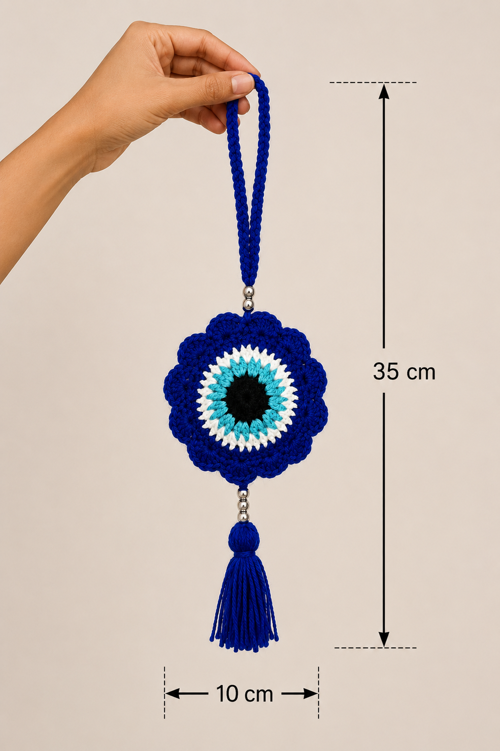 Guardian Gaze – Handcrafted Crochet Evil Eye Hanging