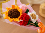 Crochet Flower Bouquet 4pcs multiflowers