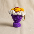 Mini Crochet Bouquet Bag Charm close-up view