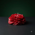 Large Red Rose Flower Candle
