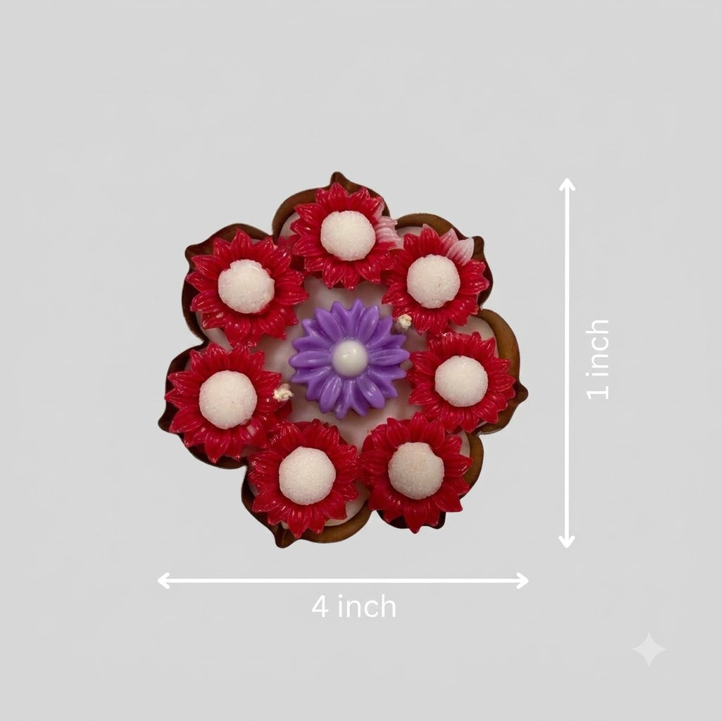 Red & Purple Flower Urli Candle