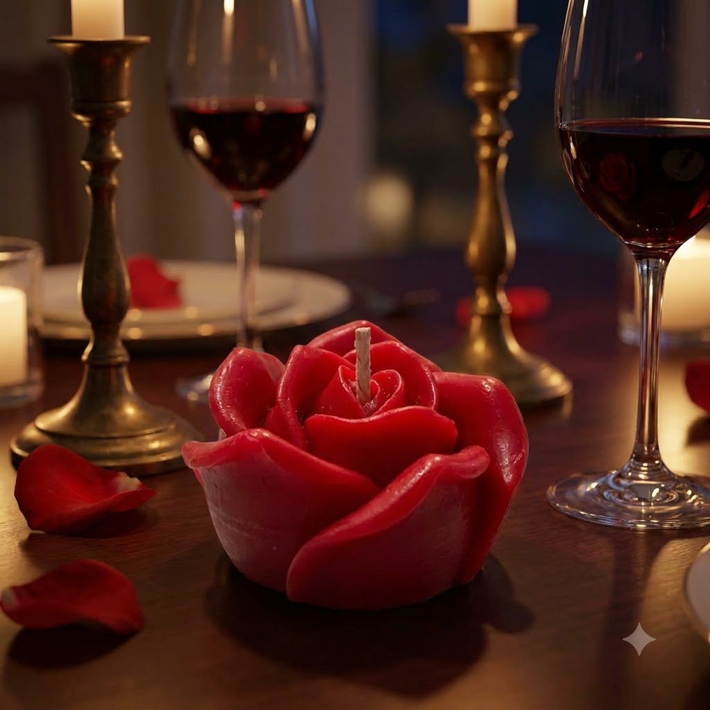 Red Rose Candle