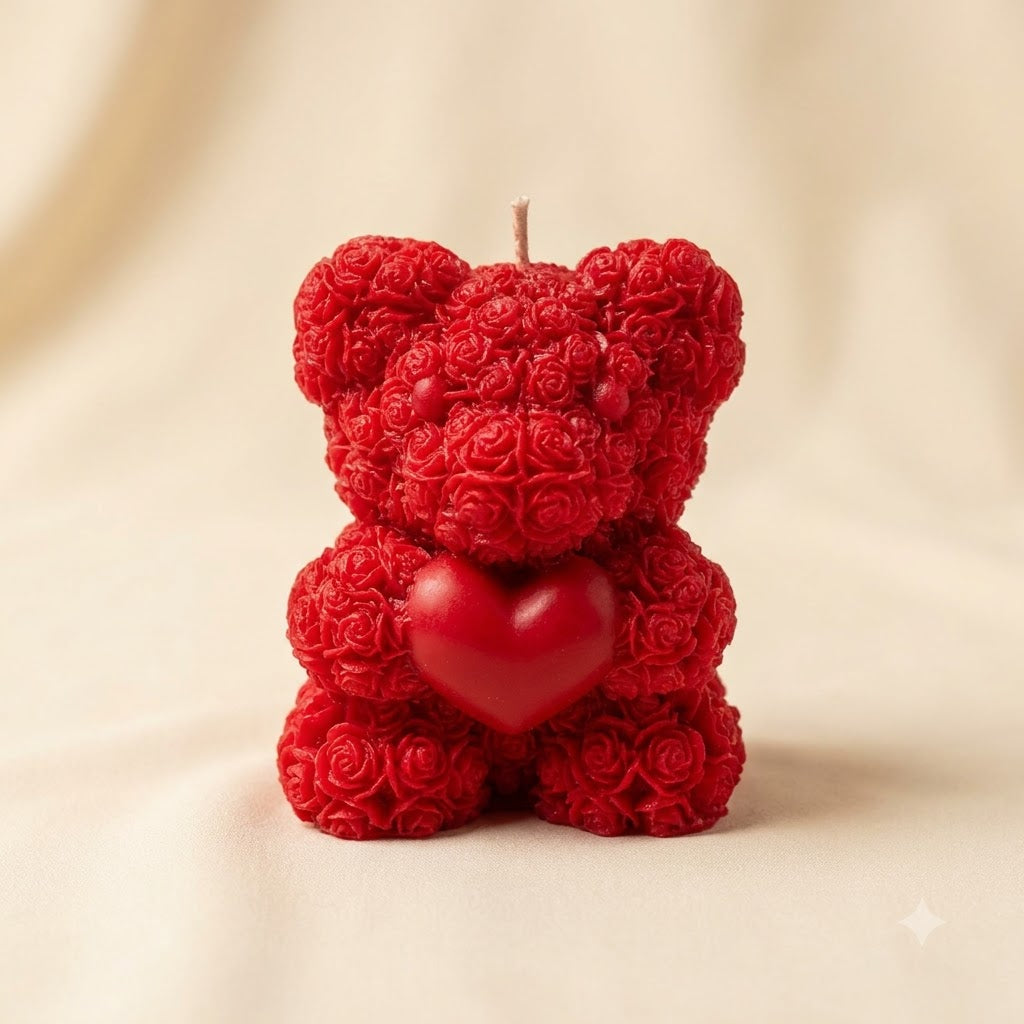 Rose Teddy Candle