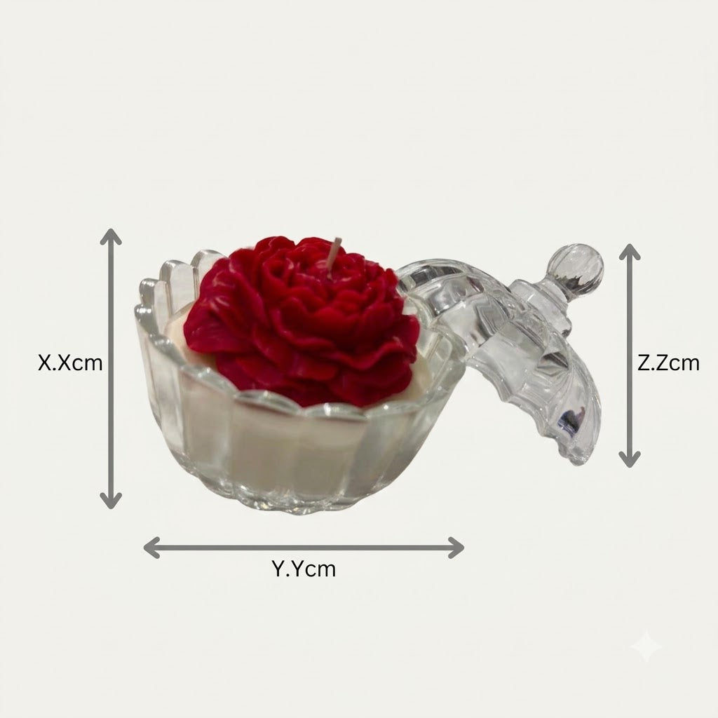 Premium Eco-Friendly Scented Rose Candle – Glass Jar
