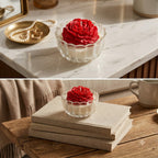 Premium Eco-Friendly Scented Rose Candle – Glass Jar